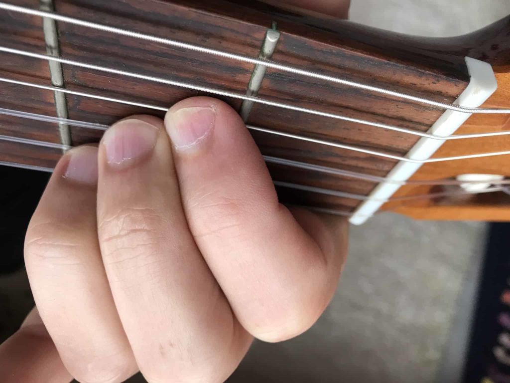 acorde lá maior dedos 1 a 3